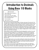 Introduction to Decimals Using Base 10 Blocks