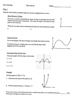Preview of Introduction to Derivatives Notes Packet