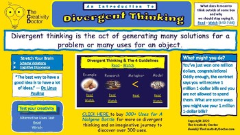 Preview of Introduction to Divergent Thinking Quick Sheet
