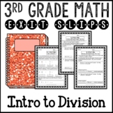 Introduction to Division Math Exit Slips 3rd Grade Common Core