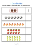 Introduction to Division Math Kindergarten Preschool Worksheets