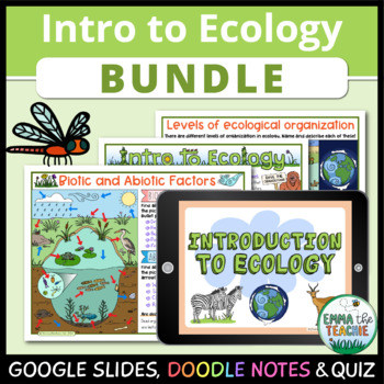 Preview of Introduction to Ecology Bundle - Google Slides Activities, Doodle Notes and Quiz