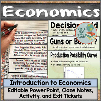 Preview of Introduction to Economics Notes and Activities, Editable