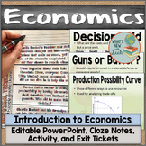 Introduction to Economics Notes and Activities, Editable