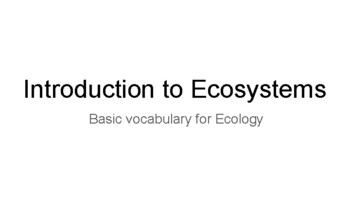 Preview of Introduction to Ecosystems pdf file