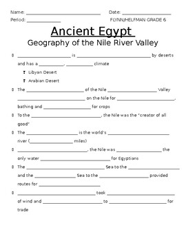 Preview of Introduction to Egypt PPT Notetaking Sheet