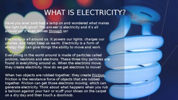 Preview of Introduction to Electricity - Static and Current Electricity