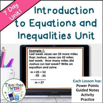 Preview of One-Step Equations - Defining and Graphing Inequalities Unit