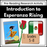 Introduction to Esperanza Rising ( A Pre-Reading Research Project )