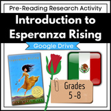 Introduction to Esperanza Rising - Pre-Reading Research Pr