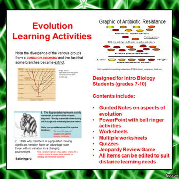 Preview of Evolution Learning Activities (Distance Learning)