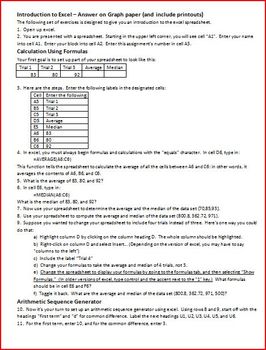 Preview of Introduction to Excel - use after arithmetic and geometric sequences (Editable)