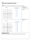 Introduction to Exponential Functions Discovery Worksheet