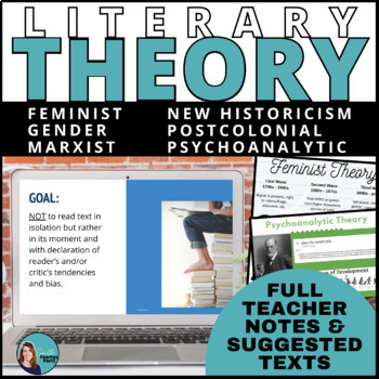 Preview of SIX Literary Theory Lessons with Slides, Teacher Notes, Suggested Texts, Posters