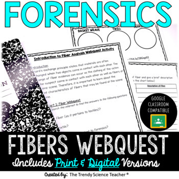 Preview of Introduction to Fibers - Forensics WebQuest (Print & Digital)