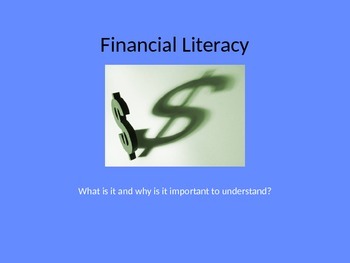 Introduction to Financial Literacy by Lintash | TPT