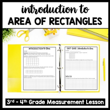 Preview of Area of a Rectangle- Counting Square Units, Word Problems Worksheets Third Grade