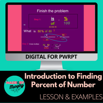 Preview of Introduction to Finding Percent of  Number PwrPt Lesson with Examples
