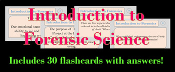 Preview of Introduction to Forensic Science Flash Cards