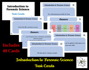 Preview of Introduction to Forensic Science Task Cards
