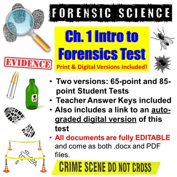 Preview of Intro to Forensic Science Test & Key (Paper & Digital Versions)
