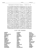 Introduction to Forensic Science - Word Search Worksheet - Form 1
