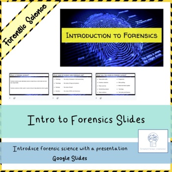 Preview of Introduction to Forensics: Presentation for the first days of school