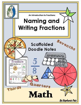 Preview of Introduction to Fractions: Naming and Writing Fractions, Scaffolded Doodle Notes
