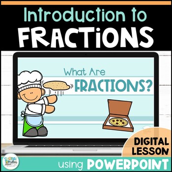 Preview of Introduction to Fractions PowerPoint Identifying Beginning Fractions Vocabulary