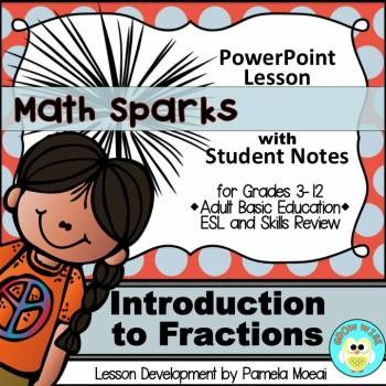 Preview of Math Sparks: Intro to Fractions PowerPoint and Student Notes Newly Revised