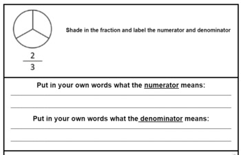 Preview of Introduction to Fractions Worksheet