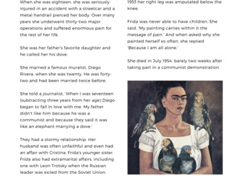 Introduction to Frida Kahlo | 2 Reading & Comprehension Activities