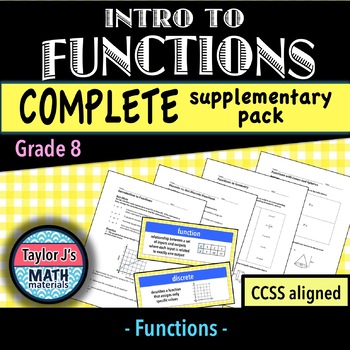 Preview of Introduction to Functions - Complete Supplementary Pack & Word Wall