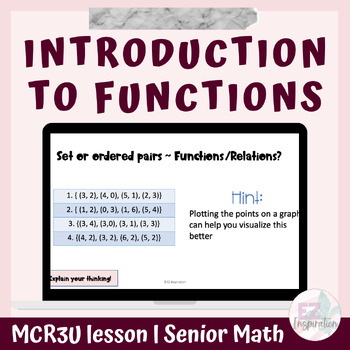 Preview of Introduction to Functions Lesson | Explore & Compare Functions to Relations