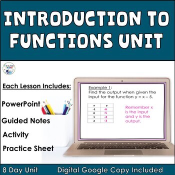 Preview of Introduction to Functions-Tables, Graphs, Domain, Range, Linear/Nonlinear-Unit