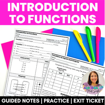 Preview of Introduction to Functions Tables Scaffolded Guided Notes Practice Exit Ticket