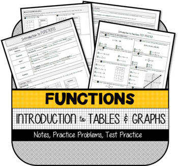 Preview of Introduction to Functions with Tables & Graphs (NOTES & PRACTICE)