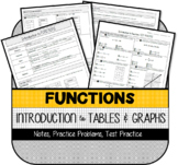 Introduction to Functions with Tables & Graphs (NOTES & PRACTICE)