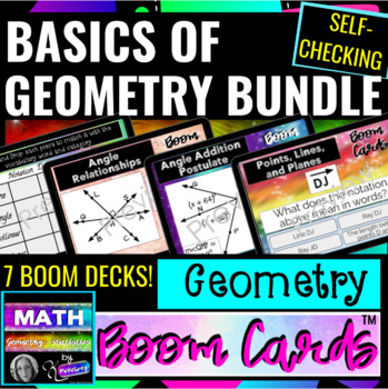 Preview of Basics of Geometry Bundle using DIGITAL SELF-CHECKING BOOM CARDS™