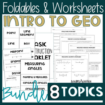 Preview of Introduction to Geometry Unit 1 Foldable Notes and Worksheets