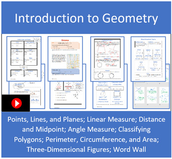 Preview of Introduction to Geometry Unit Bundle with Videos