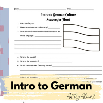 Preview of Introduction to German Culture Fact Finding Activity (WITH ANSWER KEY)