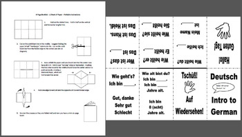 Preview of Introduction to German - Foldable Mini Booklet