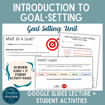 Preview of Introduction to Goal Setting  | SMART Goals | Google Slides and Activities