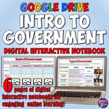 Preview of Introduction to Government Google Drive Digital Notebook