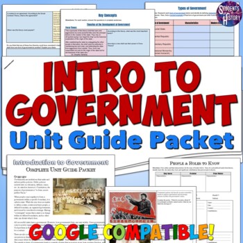 Preview of Introduction to American Government Study Guide and Unit Packet for Civics