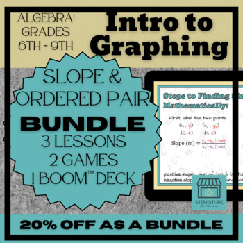 Preview of Introduction to Graphing, Ordered Pairs, and Slope Lessons & Games (no prep)