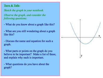 Preview of Introduction to Graphing Quadratcis Activity