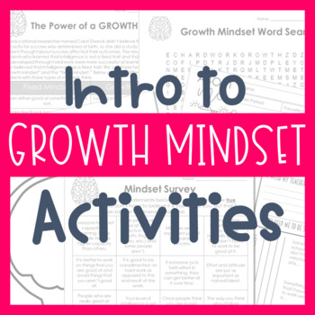 Preview of Introduction to Growth Mindset Activities for Middle & High School (DL, too!)