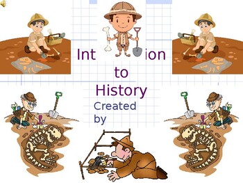 Preview of Introduction to History PowerPoint, Scaffolded Note Pages, and Crossword Puzzle